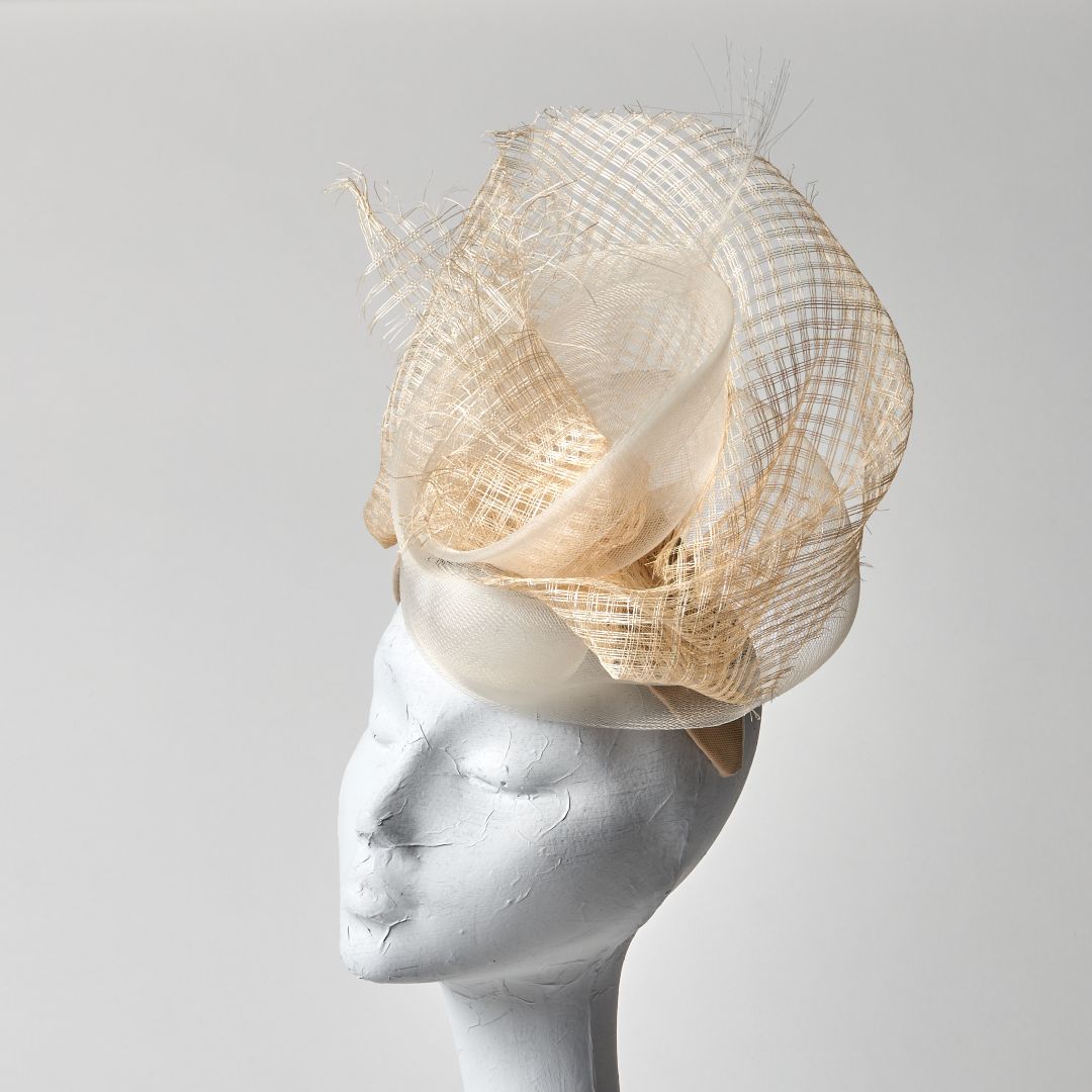 Silk band with straw rose