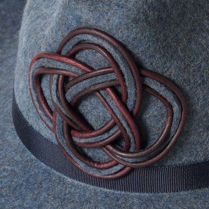 Rustic Elegance - handmade felt trilby with Sheriff-Inspired trim